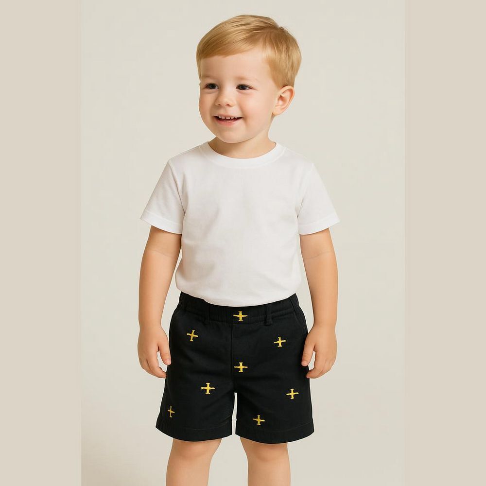 Boys Gymboree Shorts Size 6 Blue with Airplane Pattern
